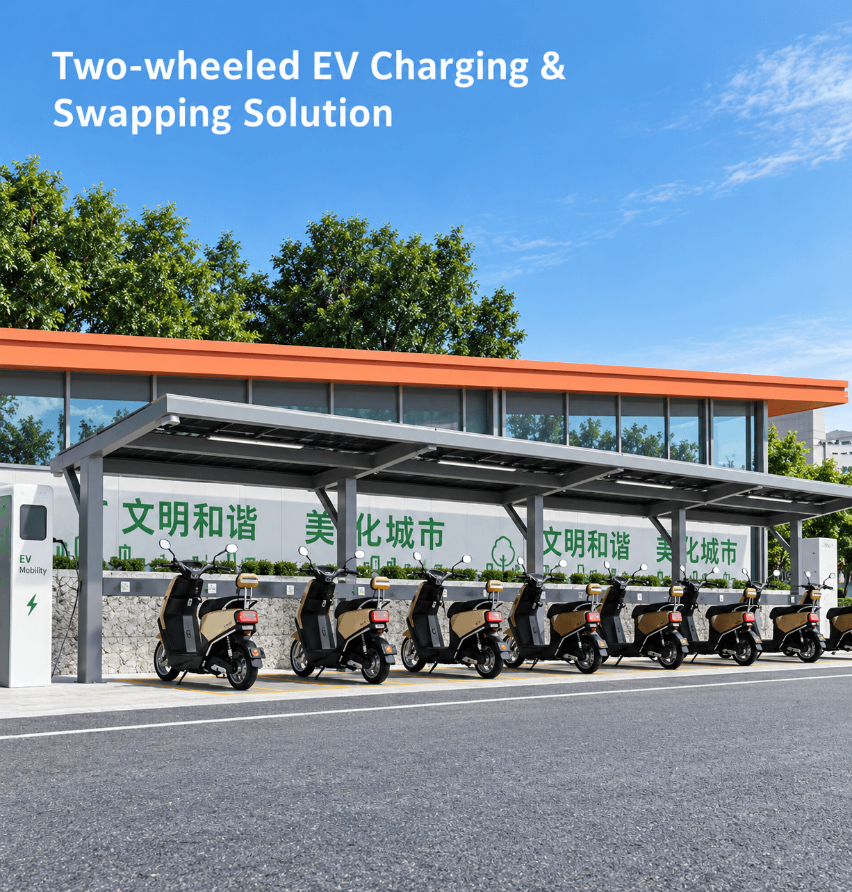 Solar-powered EV charging station